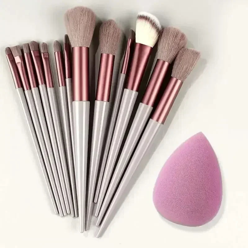 Ensemble de pinceaux de maquillage professionnels - Pinceaux Kabuki et estompeurs doux et moelleux pour fond de teint, poudre, fard à paupières |   Kit d'outils de beauté