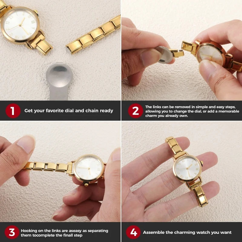 Mode femmes bricolage 9mm largeur italien élastique charme en acier inoxydable montre Bracelet Bracelet pour fête ami femme anniversaire bijoux cadeaux