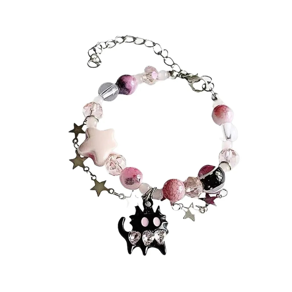 Bracelet pour femme, bracelet artisanal de niche, bracelet perlé, bijoux en perles de verre mignonnes pour sorties décontractées, rendez-vous avec des amis, vacances