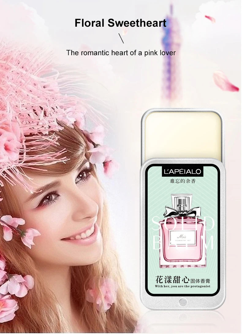 Baume solide parfumé aux phéromones pour femme, parfum longue durée, fragrance légère, baume parfumé solide portable