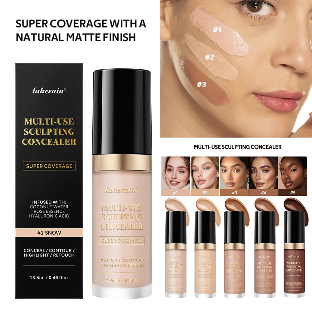 Fond de teint mat à couvrance longue durée, crème multi-usages sans huile, surligneur et retouche, produits de maquillage pour le visage pour femmes